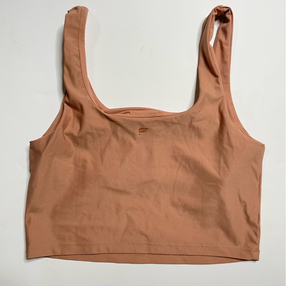 Fabletics Square Neck Brown Cropped Top Size Xs/S - image 6